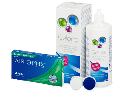 Air Optix for Astigmatism (6 лещи) + разтвор Gelone 360 ml - Пакет на оферта