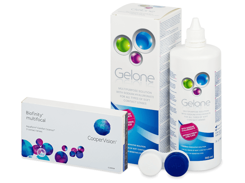 Biofinity Multifocal (3 лещи) + разтвор Gelone 360 ml - Пакет на оферта