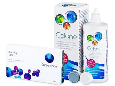 Biofinity Toric (3 лещи) + разтвор Gelone 360 мл.