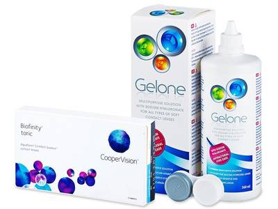 Biofinity Toric (3 лещи) + разтвор Gelone 360 мл.