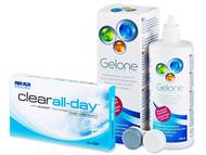 Clear All-Day (6 лещи) + разтвор Gelone 360 мл. Лещи, разтвори и капки за очи. Ниска цена - Clear All-Day (6 лещи) + разтвор Gelone 360 мл.