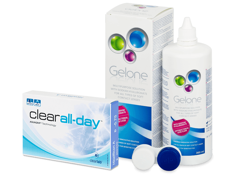 Clear All-Day (6 лещи) + разтвор Gelone 360 ml - Пакет на оферта