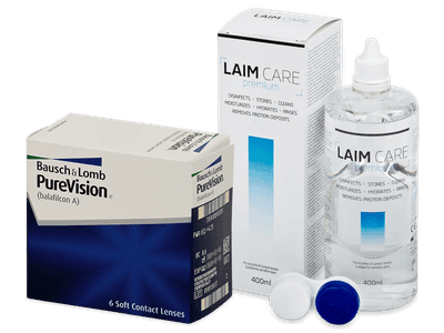 PureVision (6 лещи) + разтвор Laim Care 400 ml - Пакет на оферта