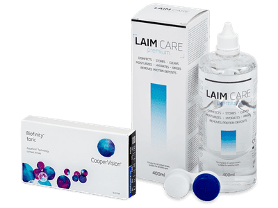 Biofinity Toric (3 лещи) + разтвор Laim-Care 400 мл.