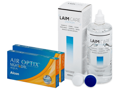 Air Optix Night and Day Aqua (2x3 лещи) + разтвор Laim Care 400 ml