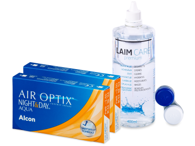 Air Optix Night and Day Aqua (2x3 лещи) + разтвор Laim-Care 400 мл.