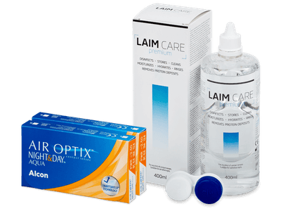 Air Optix Night and Day Aqua (2x3 лещи) + разтвор Laim-Care 400 мл.