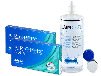 Air Optix Aqua (2x3 лещи) + разтвор Laim-Care 400 мл.