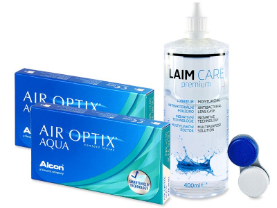 Air Optix Aqua (2x3 лещи) + разтвор Laim-Care 400 мл.