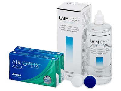 Air Optix Aqua (2x3 лещи) + разтвор Laim-Care 400 мл.