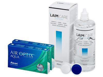 Air Optix Aqua (2x3 лещи) + разтвор Laim-Care 400 мл.