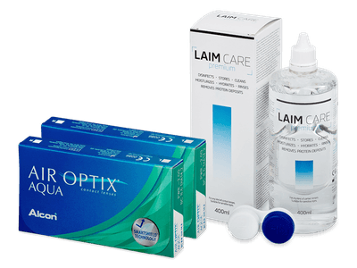 Air Optix Aqua (2x3 лещи) + разтвор Laim Care 400 ml