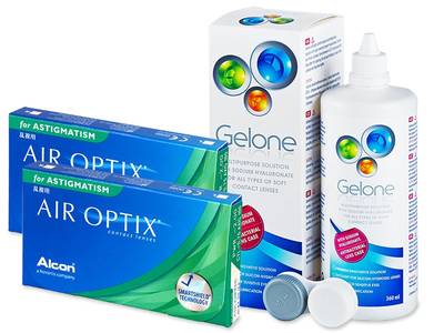 Air Optix for Astigmatism (2x3 лещи) + разтвор Gelone 360 мл.