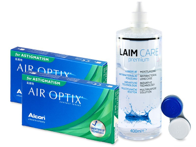 Air Optix for Astigmatism (2x3 лещи) + разтвор Laim-Care 400 мл.