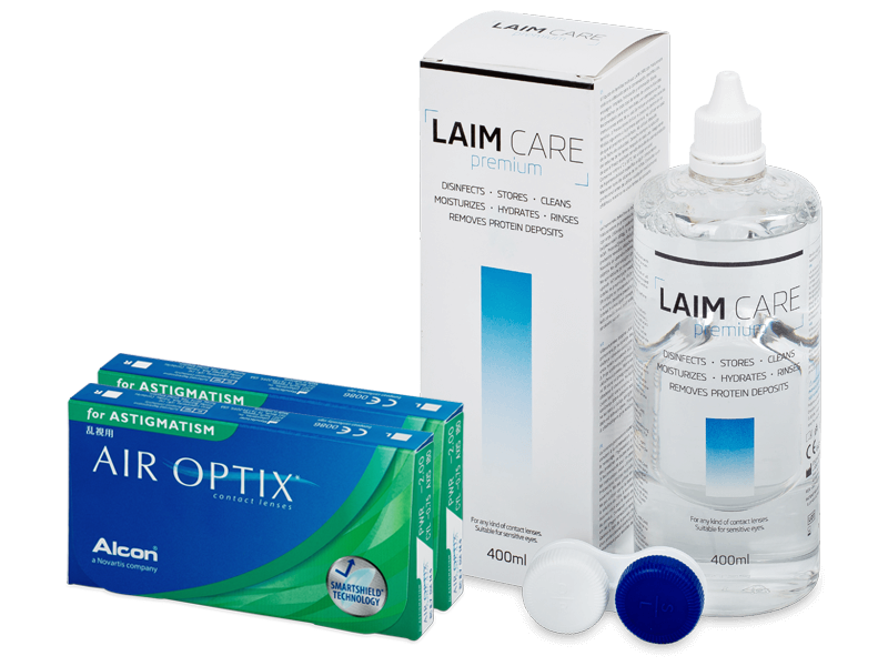 Air Optix for Astigmatism (2x3 лещи) + разтвор Laim-Care 400 мл. - Пакет на оферта
