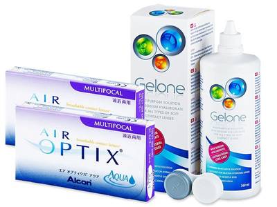 Air Optix Aqua Multifocal (2x3 лещи) + разтвор Gelone 360 мл. - По-старт дизайн