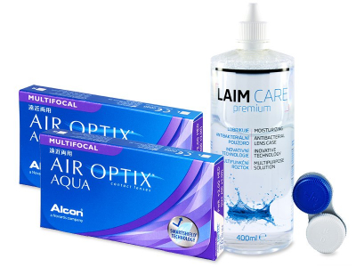 Air Optix Aqua Multifocal (2x3 лещи) + разтвор Laim-Care 400 мл. - По-старт дизайн