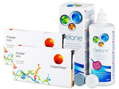 Proclear Toric XR (2x3 лещи) + разтвор Gelone 360ml