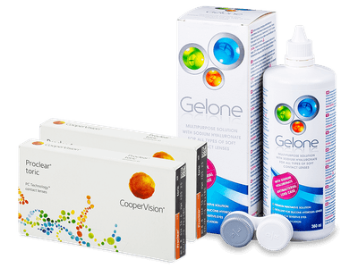 Proclear Toric XR (2x3 лещи) + разтвор Gelone 360ml