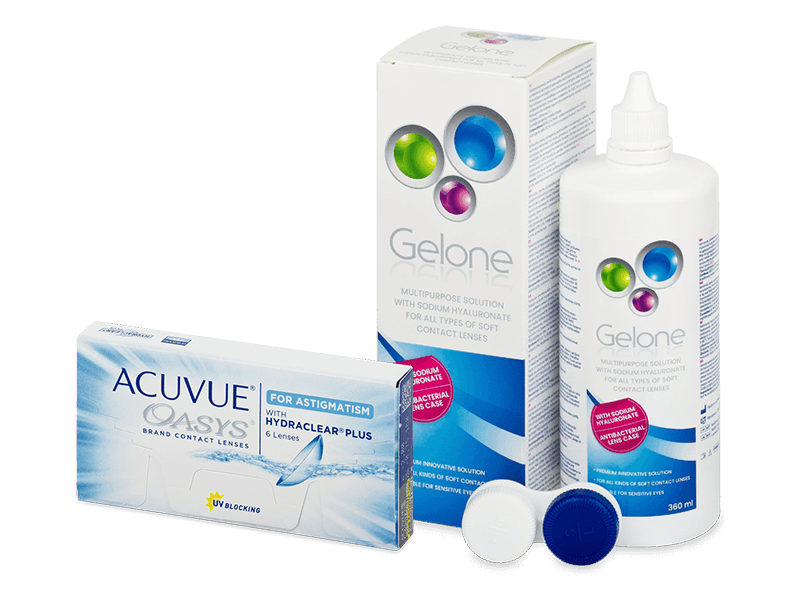 Acuvue Oasys for Astigmatism (6 лещи) + разтвор Gelone 360 ml - Пакет на оферта