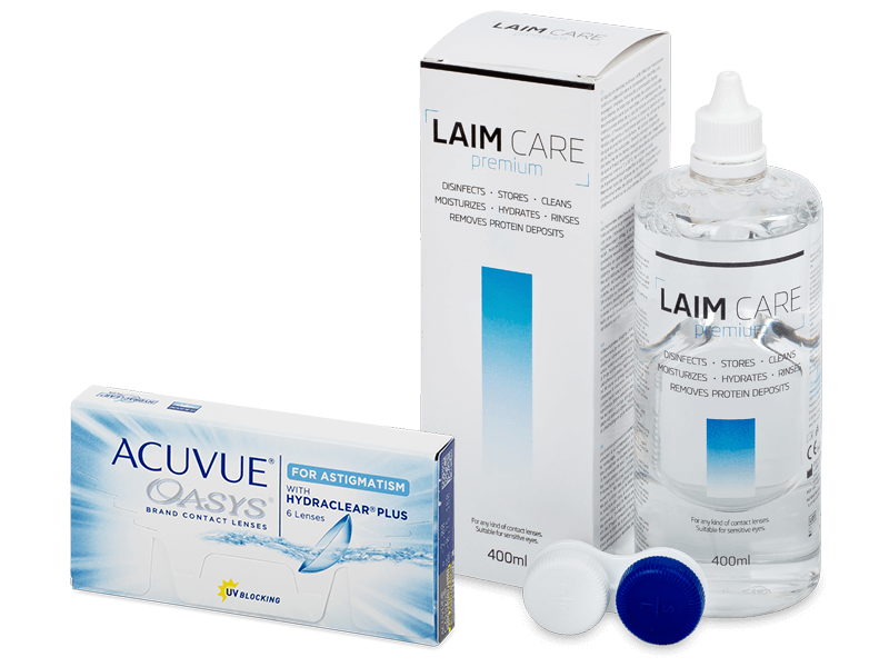 Acuvue Oasys for Astigmatism (6 лещи) + разтвор Laim-Care 400ml - Пакет на оферта