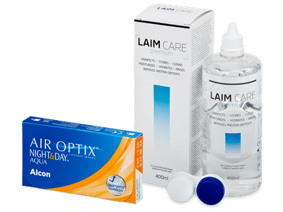 Air Optix Night and Day Aqua (6 лещи) + разтвор Laim-Care 400 мл.