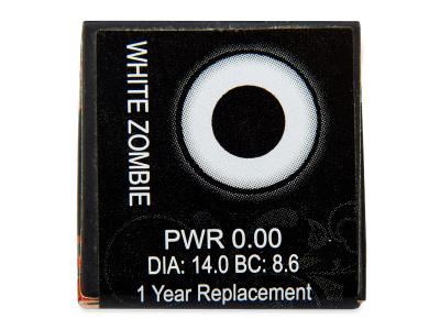 ColourVUE Crazy Lens - White Zombie - без диоптър (2 лещи) - Преглед на параметри