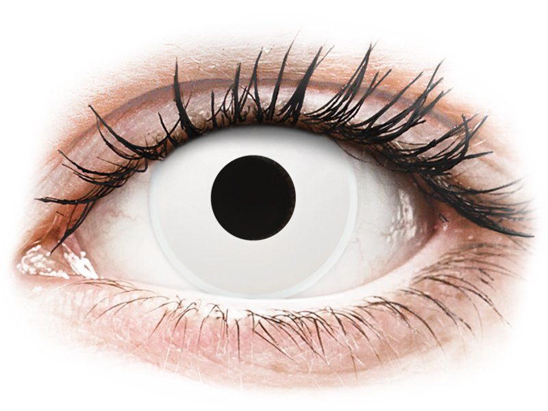 ColourVUE Crazy Lens - WhiteOut - без диоптър (2 лещи) - Coloured contact lenses