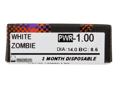 Бели Зомби (White Zombie) - ColourVUE Crazy Lens - с диоптър (2 лещи) - Преглед на параметри