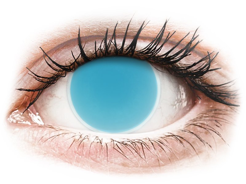 Електрическо сини, UV (Electric Blue) - ColourVUE Crazy Glow (2 лещи) - Coloured contact lenses