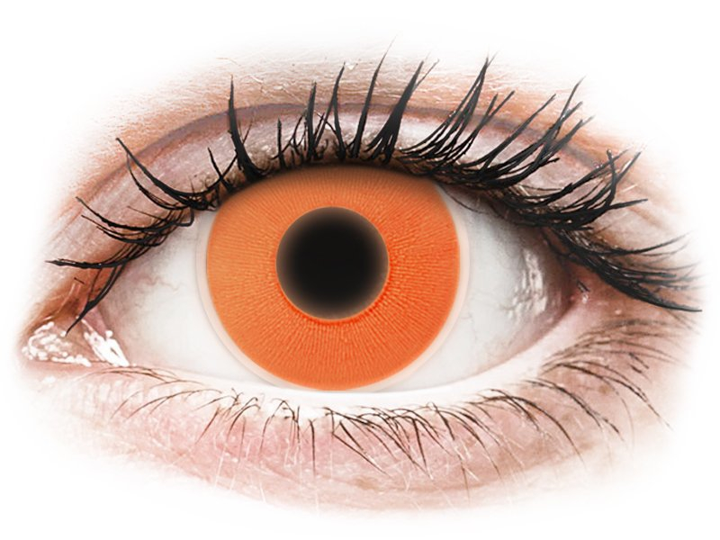 Оранжеви, UV светещи (Orange) - ColourVUE Crazy Glow (2 лещи) - Coloured contact lenses