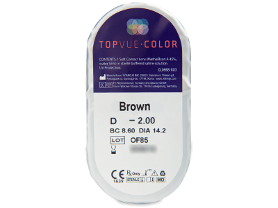 Кафяви (Brown) - TopVue Color - с диоптър (2 лещи) - Преглед на блистер