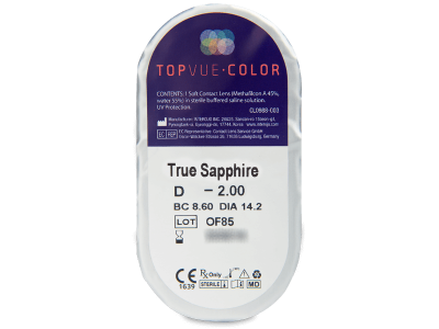 Истински сапфир (True Sapphire) - TopVue Color - с диоптър (2 лещи) - Преглед на блистер
