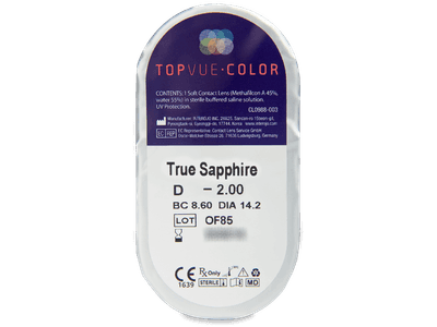 Истински сапфир (True Sapphire) - TopVue Color - с диоптър (2 лещи) - Преглед на блистер