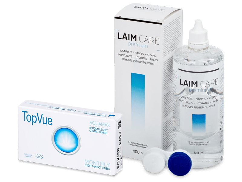 TopVue Monthly (6 лещи) + разтвор Laim Care 400 ml - Пакет на оферта