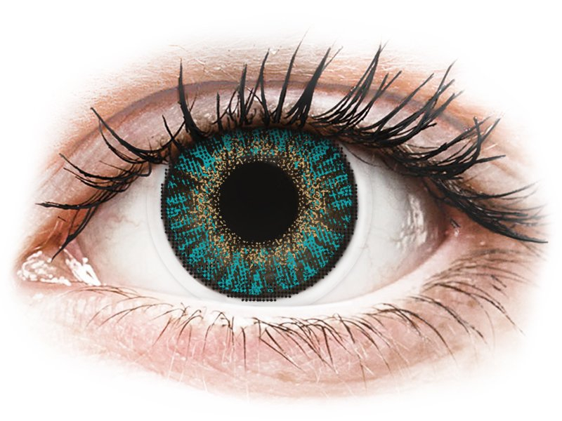 Тюркоазни (Turquoise) - FreshLook ColorBlends - с диоптър (2 лещи) - Coloured contact lenses