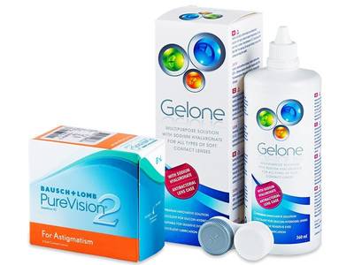 PureVision 2 for Astigmatism (6 лещи) + разтвор Gelone 360 мл