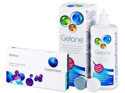 Biofinity Toric (6 лещи) + разтвор Gelone 360 ml - По-старт дизайн