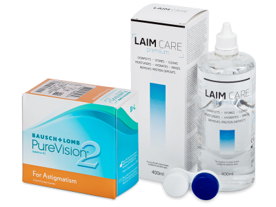 PureVision 2 for Astigmatism (6 лещи) + разтвор Laim Care 400ml