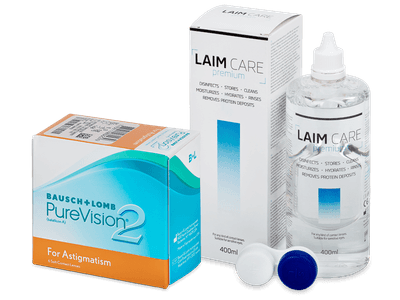 PureVision 2 for Astigmatism (6 лещи) + разтвор Laim Care 400ml