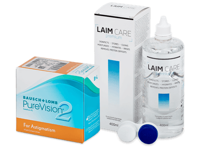 PureVision 2 for Astigmatism (6 лещи) + разтвор Laim Care 400ml