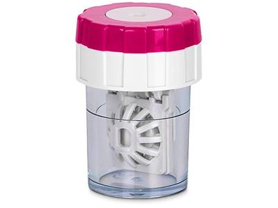 Twist Top въртящ се контейнер за лещи - розов