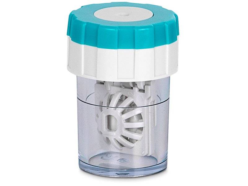 Twist Top въртящ се контейнер за лещи - зелен 