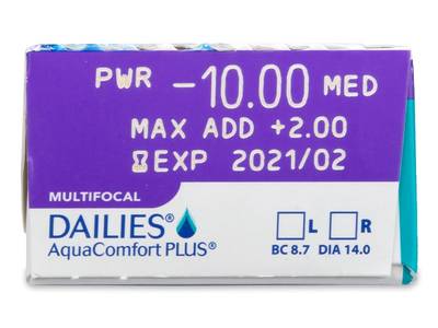 Dailies AquaComfort Plus Multifocal (30 лещи) - Преглед на параметри