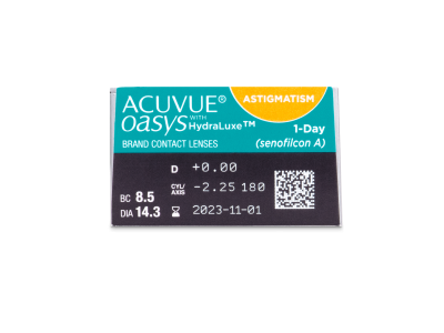 Acuvue Oasys 1-Day with HydraLuxe for Astigmatism (30 лещи) - Преглед на параметри