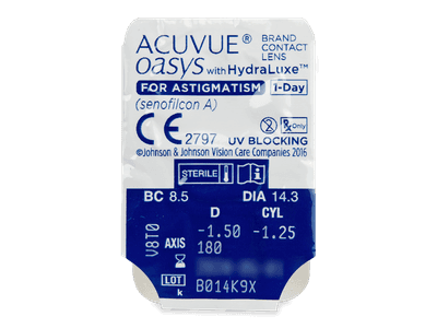 Acuvue Oasys 1-Day with HydraLuxe for Astigmatism (30 лещи) - Преглед на блистер