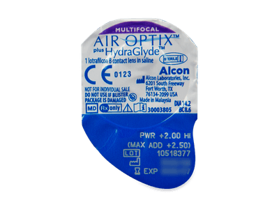 Air Optix plus HydraGlyde Multifocal (6 лещи) - Преглед на блистер