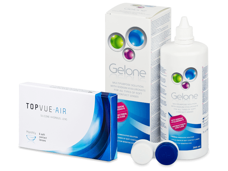 TopVue Air (6 лещи) + разтвор Gelone 360 ml - Пакет на оферта