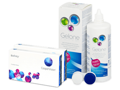 Biofinity (2x3 лещи) + разтвор Gelone 360 ml - Пакет на оферта