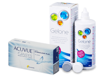 Acuvue Oasys (12 лещи) + разтвор Gelone 360 ml